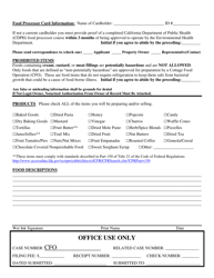 Cottage Food Operator (Cfo) Application - City of Rancho Mirage, California, Page 2