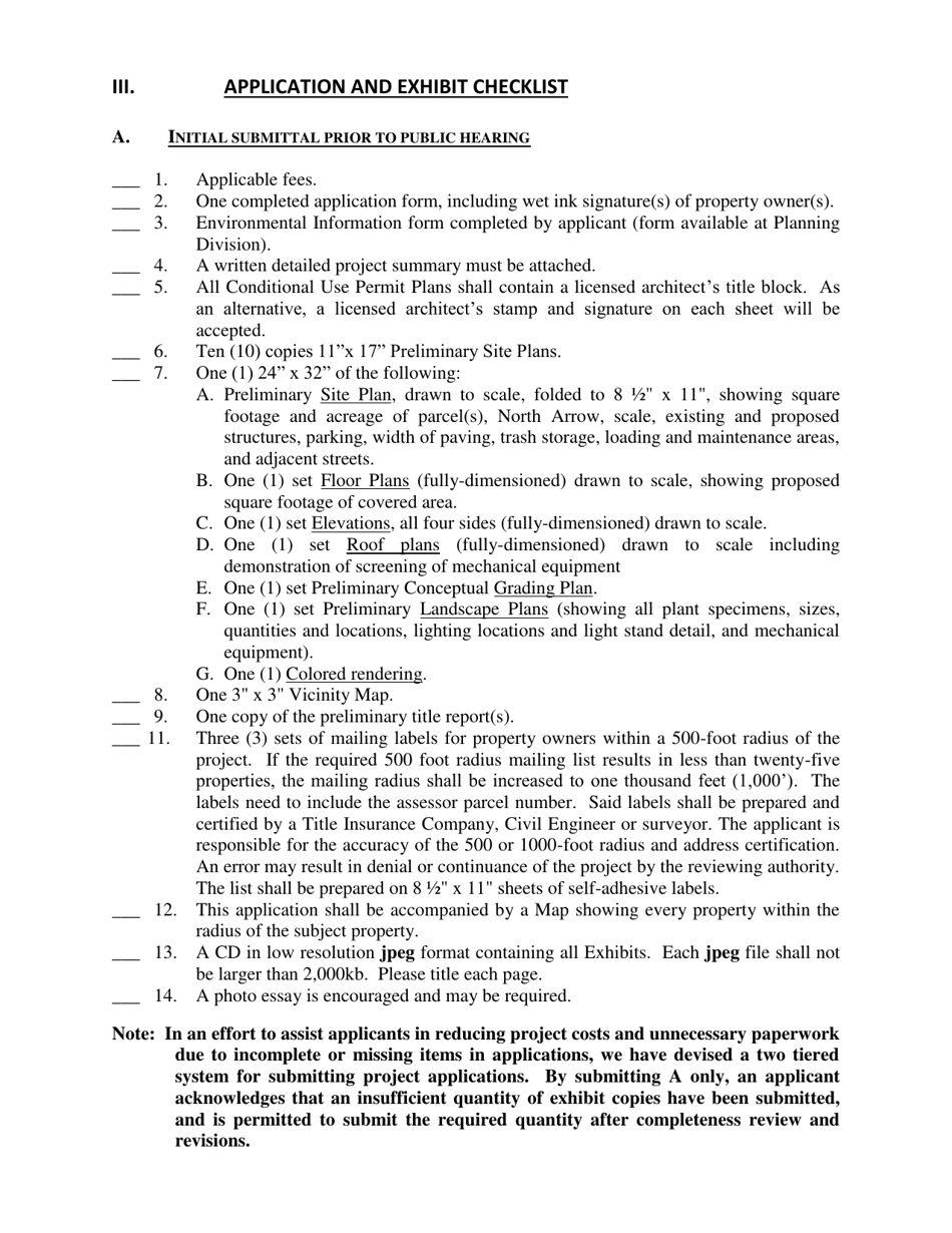Conditional Use Permit Application - City of Rancho Mirage, California, Page 3