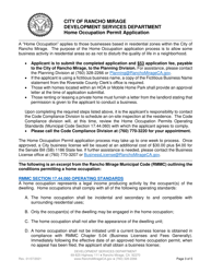 Home Occupation Permit Application - City of Rancho Mirage, California, Page 3