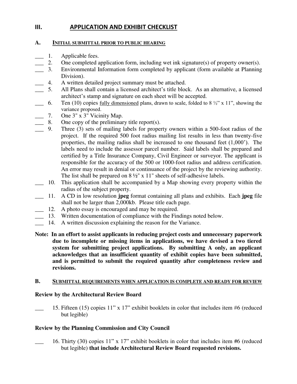 Major Variance Application - City of Rancho Mirage, California, Page 3