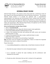 Document preview: Informal Project Review - City of San Juan Bautista, California