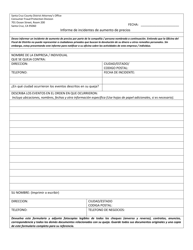 Document preview: Informe De Incidentes De Aumento De Precios - County of Santa Cruz, California (Spanish)