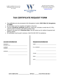 &quot;Tax Certificate Request Form&quot; - Williamson County, Texas