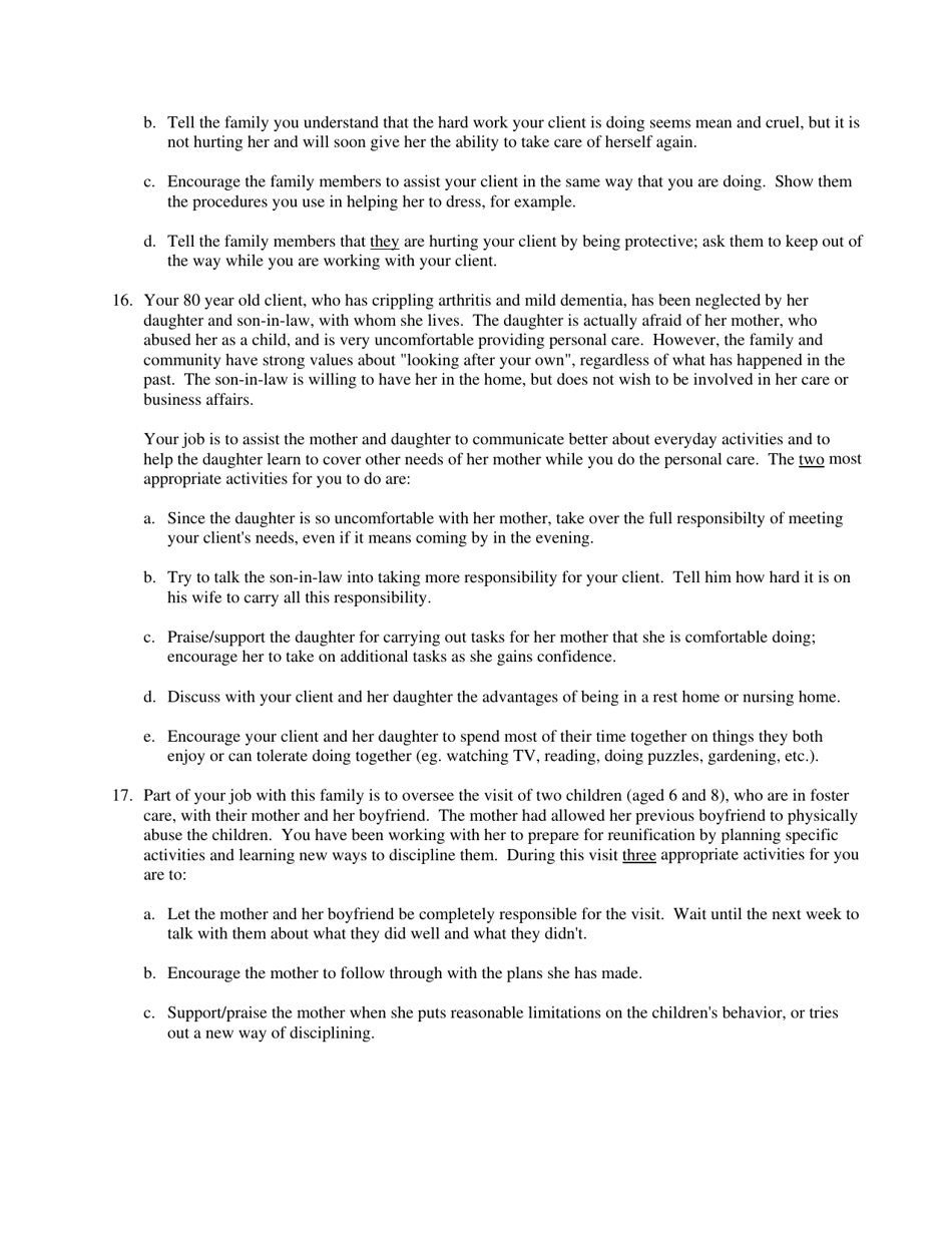 Completed Competency Testing for in-Home Aide Services - Level 3 - Home Management - Skills - North Carolina, Page 8