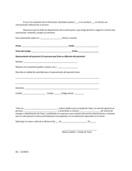 Autorizacion Para Uso Y Revelacion De Informacion De Salud Protegida (Phi) - Williamson County, Texas (Spanish), Page 2