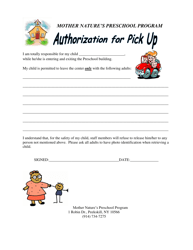 Mother Nature&#039;s Preschool Program Application - City of Peekskill, New York, Page 3