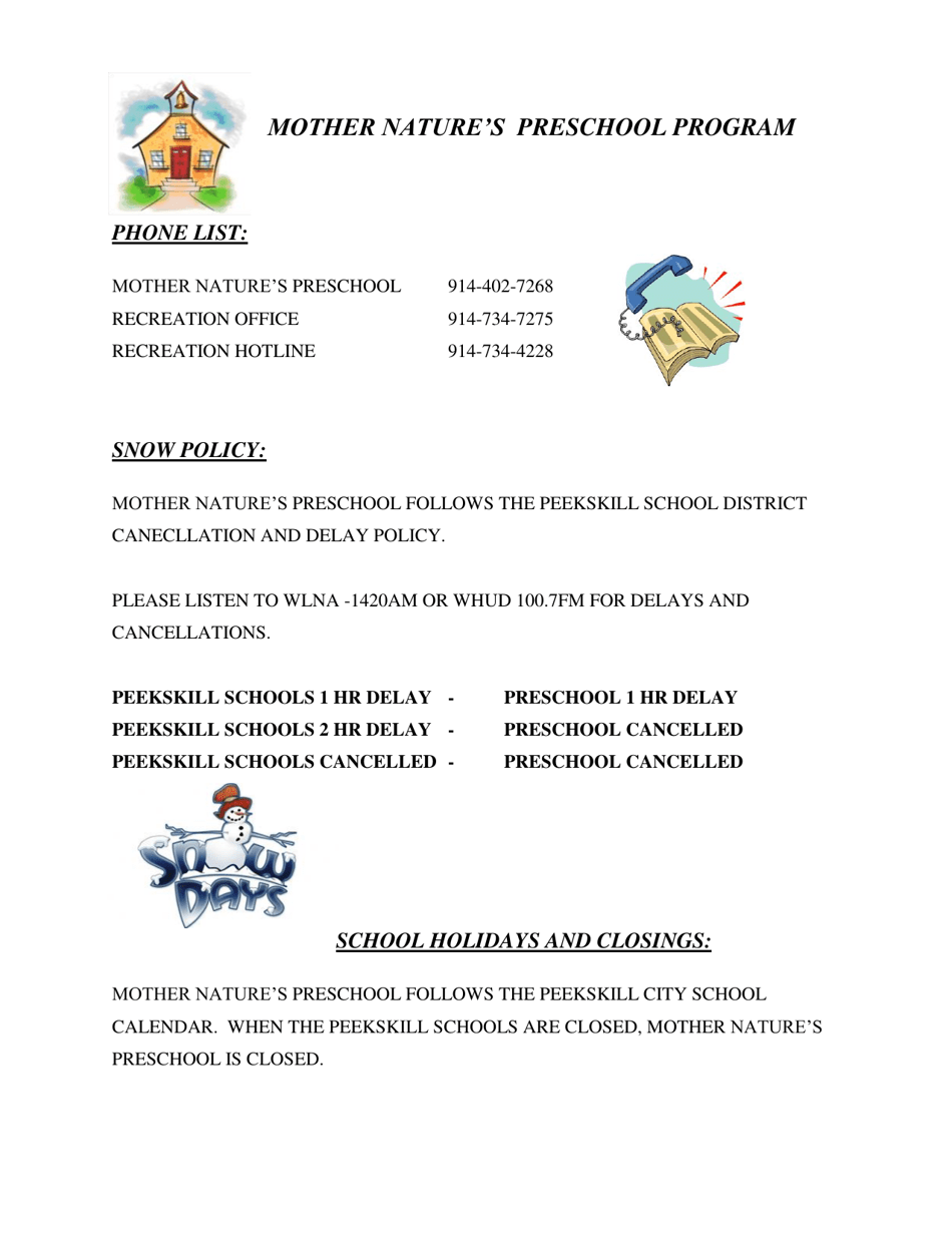 Mother Natures Preschool Program Application - City of Peekskill, New York, Page 9
