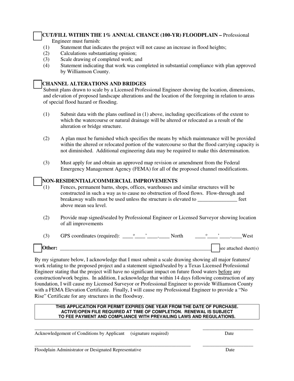 Floodplain Development Permit - Williamson County, Texas, Page 3
