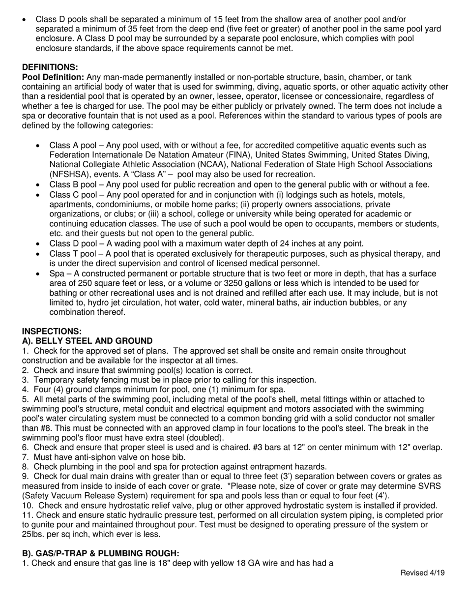 Commercial Pool and SPA Permitting  Plan Submittal Requirements - Town of Prosper, Texas, Page 3