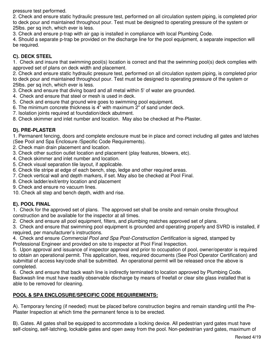 Commercial Pool and SPA Permitting  Plan Submittal Requirements - Town of Prosper, Texas, Page 4