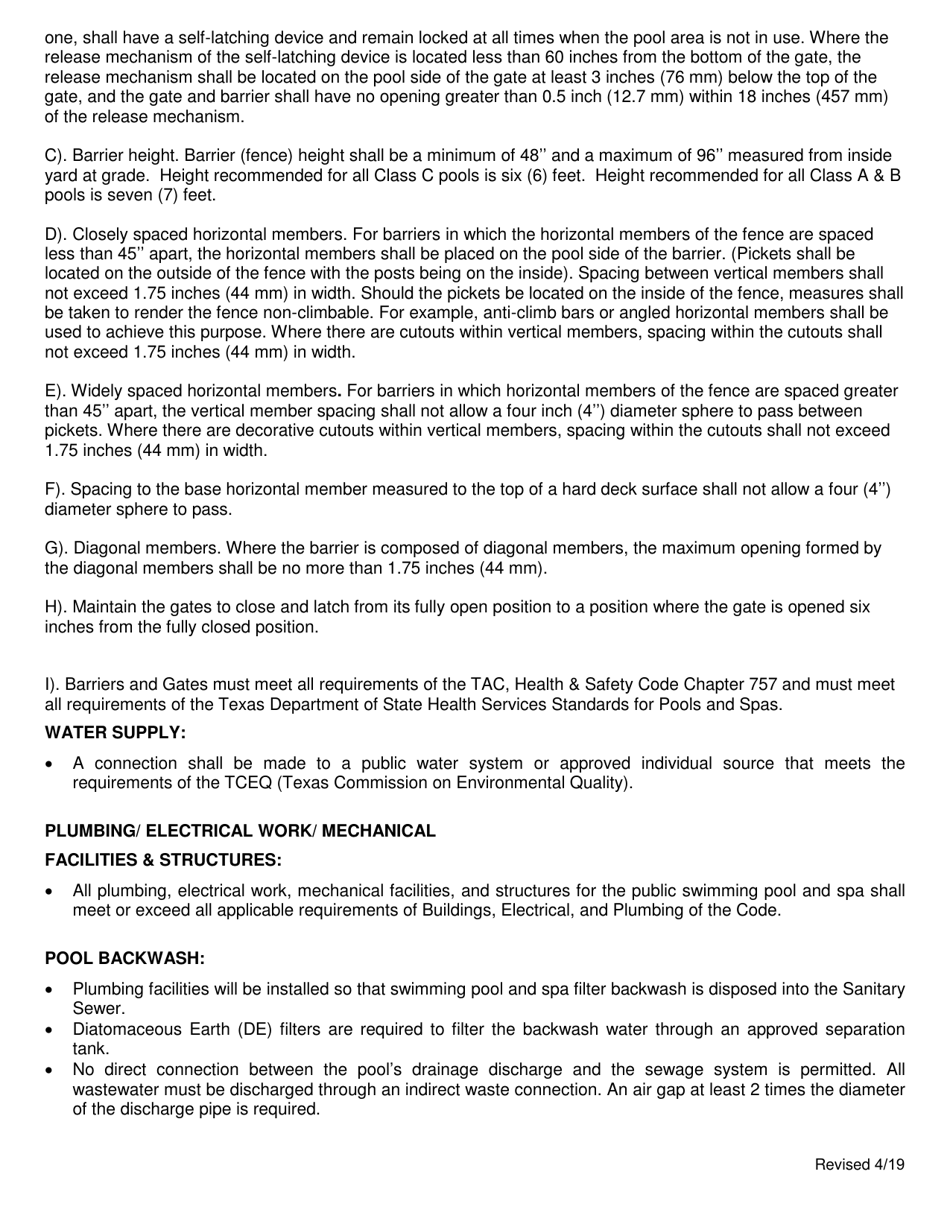 Commercial Pool and SPA Permitting  Plan Submittal Requirements - Town of Prosper, Texas, Page 5