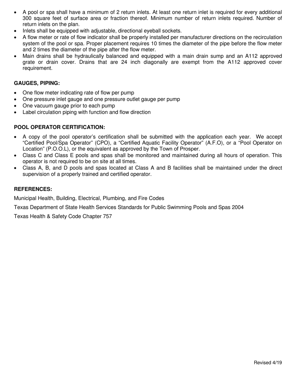 Commercial Pool and SPA Permitting  Plan Submittal Requirements - Town of Prosper, Texas, Page 7