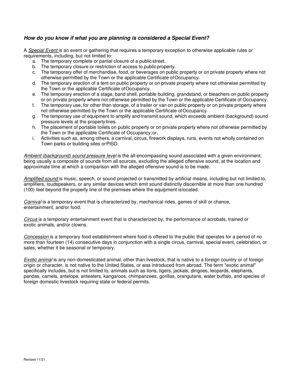 Special Event Permit Application - Town of Prosper, Texas, Page 3