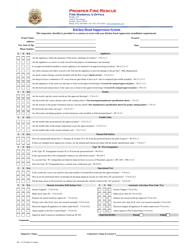 Document preview: Kitchen Hood Suppression System Inspection Checklist - Town of Prosper, Texas