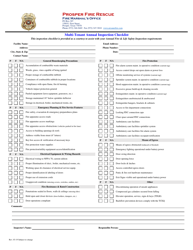 Document preview: Multi-Tenant Annual Inspection Checklist - Town of Prosper, Texas