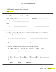 Citizen Formal Complaint Form - Town of Prosper, Texas, Page 2
