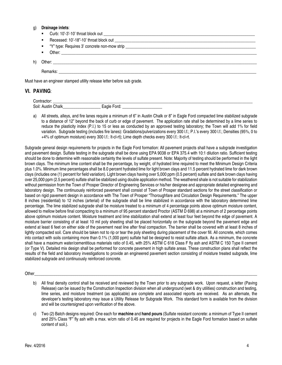 Pre-construction Conference - Town of Prosper, Texas, Page 4