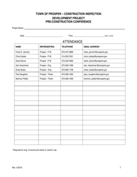 Pre-construction Conference - Town of Prosper, Texas, Page 7