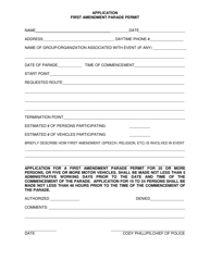 First Amendment Parade Permit Application - Haltom City, Texas, Page 2