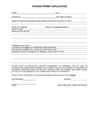 Parade Permit Application - Haltom City, Texas, Page 2