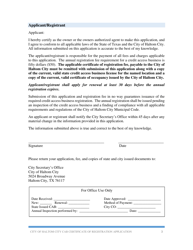 Application for Certificate of Registration - Credit Access Business - Haltom City, Texas, Page 3