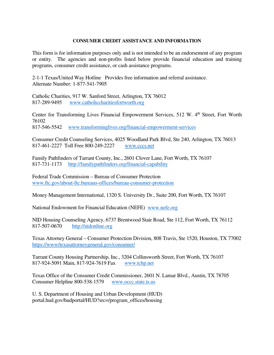 Referral to Consumer Credit Counseling - Credit Access Business - Haltom City, Texas, Page 3