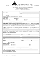 Application for Conditional Use Permit With Site Plan Approval - Haltom City, Texas