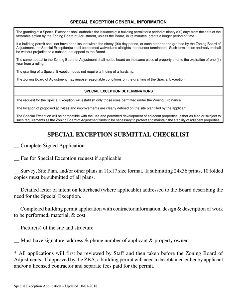 Application for Special Exception - Zoning Board of Adjustment - Haltom City, Texas, Page 2