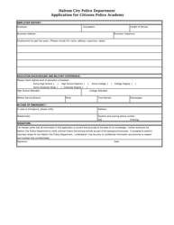 Application for Citizens Police Academy - Haltom City, Texas, Page 2