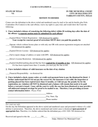 Document preview: Motion to Dismiss - Haltom City, Texas