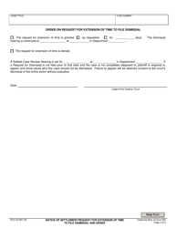 Form PCV-30 Notice of Settlement/Request for Extension of Time to File Dismissal and Order - County of Fresno, California, Page 2