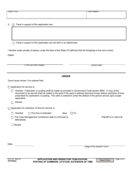 Form PCV-23 Application and Order for Publication or Posting and/or for Order for Extension of Time - County of Fresno, California, Page 2