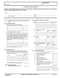 Form TR-105RC Petition for Consideration Re Ability to Pay - County of Fresno, California, Page 2