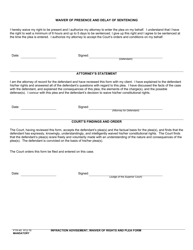 Form PTR-40 Infraction Advisement, Waiver of Rights and Plea Form - County of Fresno, California, Page 2