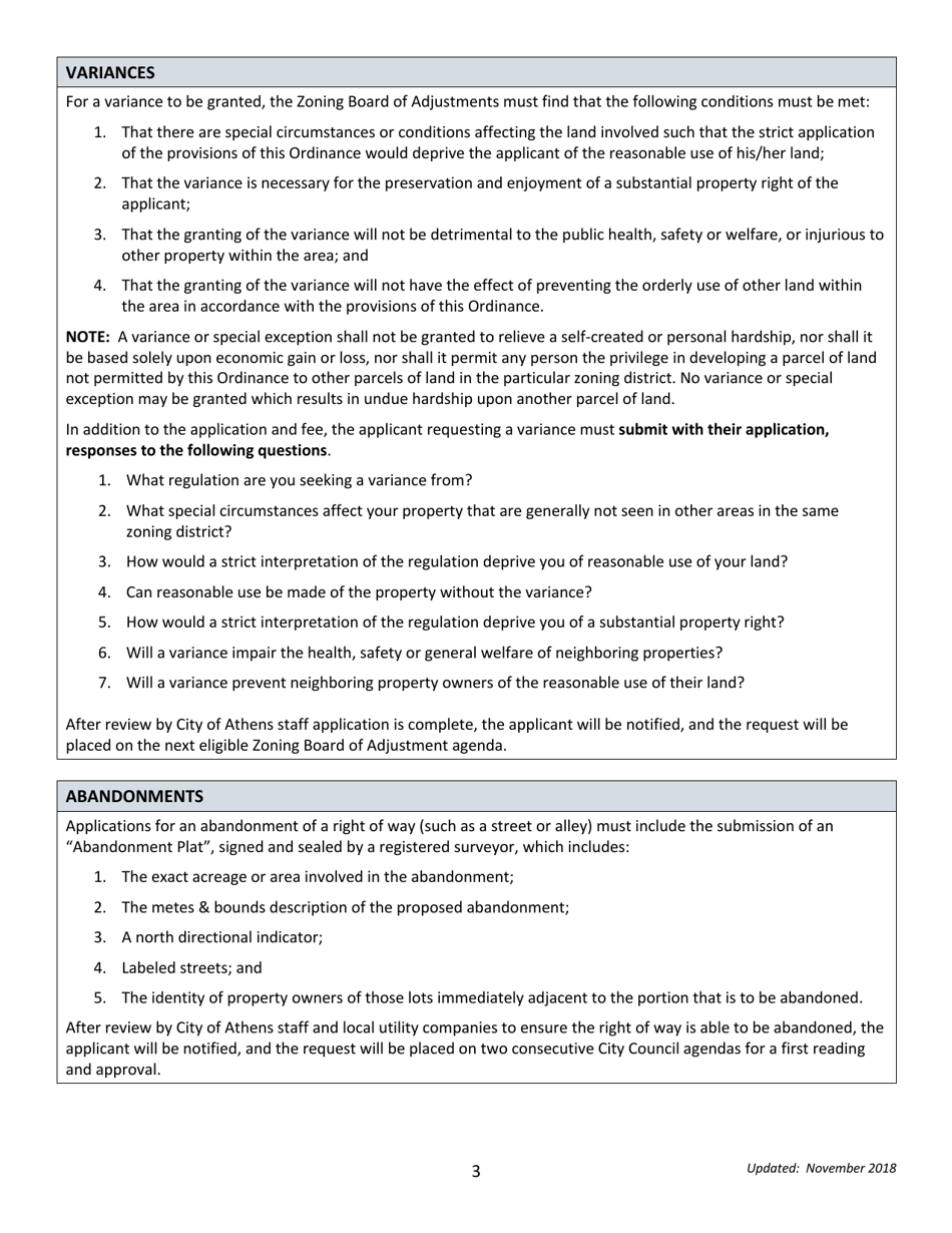 Development Application - City of Athens, Texas, Page 3