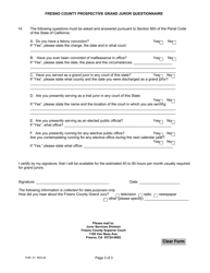 Form PJR-21 Prospective Grand Juror Questionnaire - County of Fresno, California, Page 3