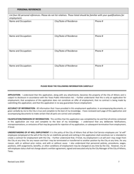 Application for Employment - City of Athens, Texas, Page 7