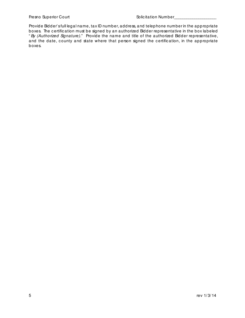 Dvbe Bidder Declaration - County of Fresno, California, Page 5