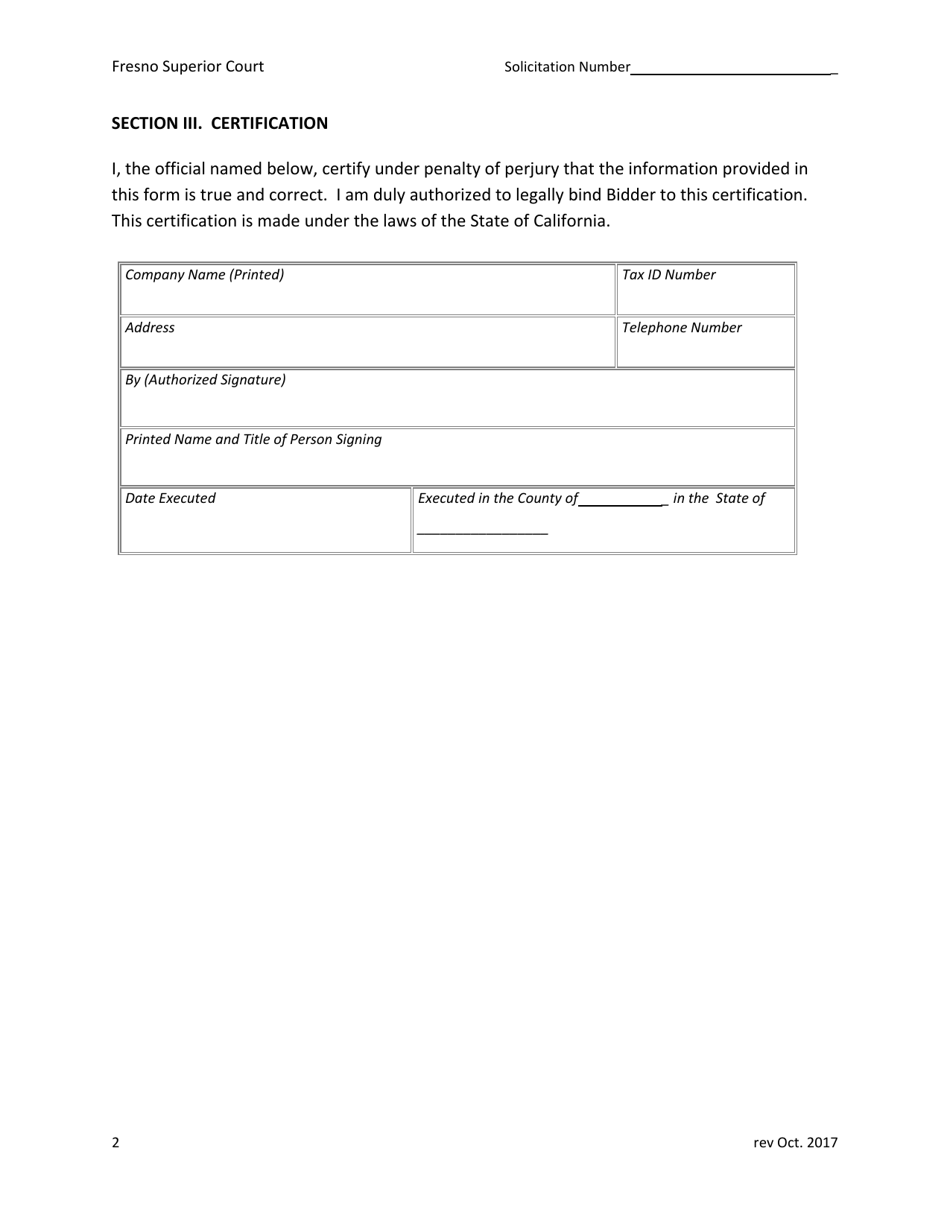 Small Business Declaration - County of Fresno, California, Page 2
