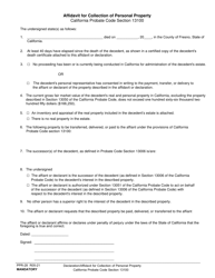 Form PPR-28 &quot;Declaration/Affidavit for Collection of Personal Property&quot; - County of Fresno, California