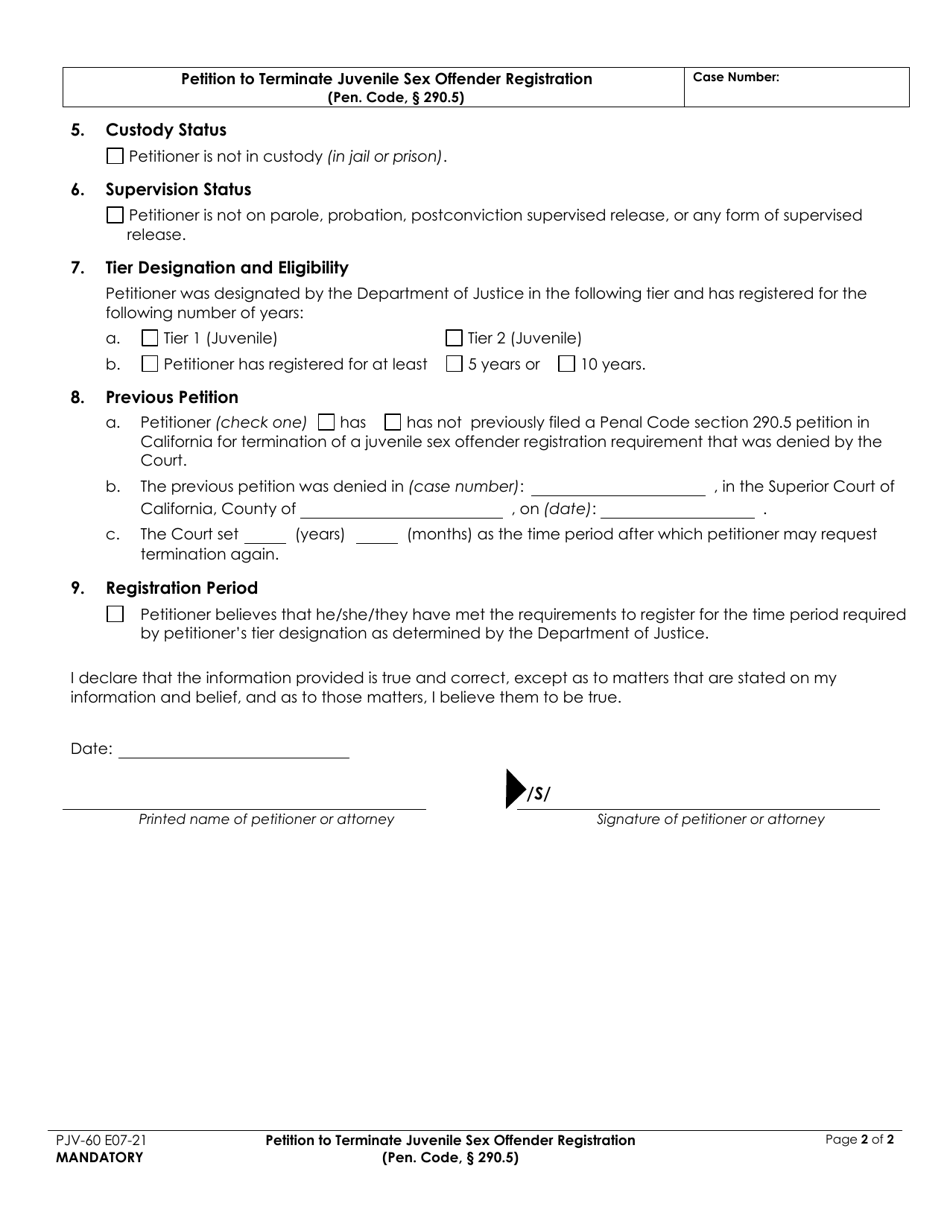 Form Pjv 60 Fill Out Sign Online And Download Fillable Pdf County Of Fresno California 0239