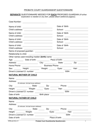 Form PPR-24 Probate Court Guardianship Questionnaire - County of Fresno, California, Page 2