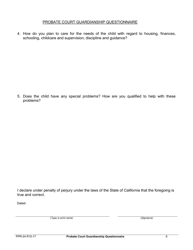 Form PPR-24 Probate Court Guardianship Questionnaire - County of Fresno, California, Page 7