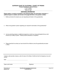 Form TPR-05 Guardianship Termination Questionnaire - County of Fresno, California, Page 5