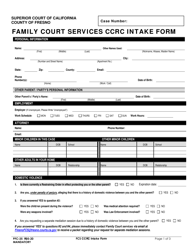 Form PFC-25 &quot;Family Court Services Ccrc Intake Form&quot; - County of Fresno, California