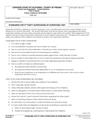 Form PFL-99 Standards for 3rd Party Supervisors of Supervised Visit - County of Fresno, California