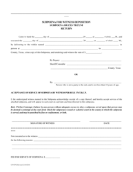 Form CIVCP02 Subpoena for Witness Deposition/Subpoena Duces Tecum Pursuant to Texas Rules of Civil Procedure 176 and 201 - Harris County, Texas, Page 2