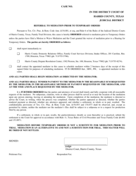 Document preview: Referral to Mediation Prior to Temporary Orders - Harris County, Texas
