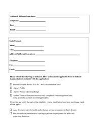 Juror Pay Donation Agency Application - Harris County, Texas, Page 2