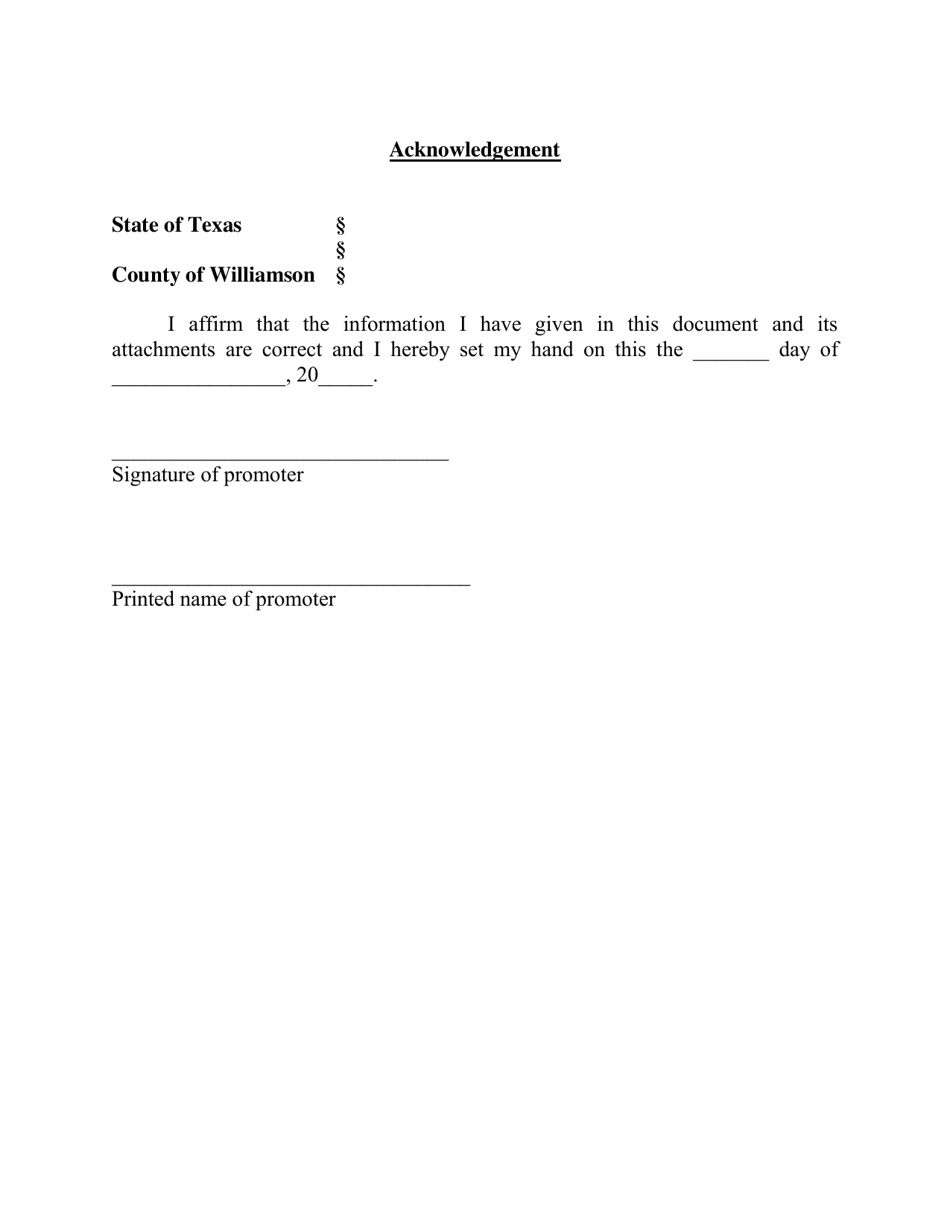 Application for Permit to Promote a Mass Gathering - Williamson County, Texas, Page 7